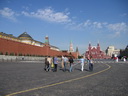 Roter Platz in Moskau: Kreml-Mauer und -Gebäude, sowie Staatliches Historisches Museum