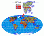 Karte: Svalbard auf dem Globus