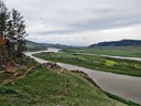 Auf dem Weg zum Dorf der Altgläubigen, Tarbagatay, Sibirian, Russland