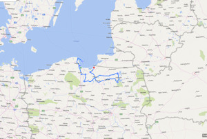 Reiseroute Masuren (Polen)